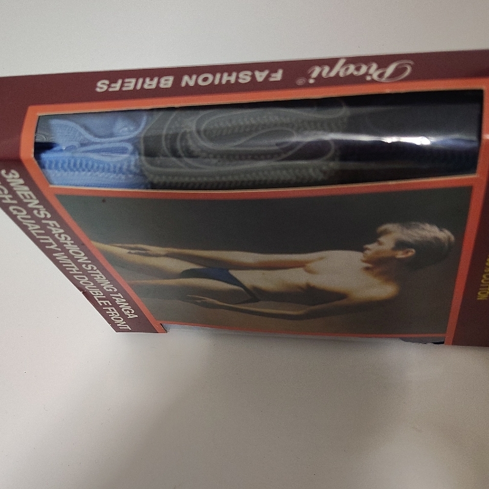 Men's Fashion String Tanga Underwear - Blue, Gray 3 Pack Size 28-30 - Picture 5 of 5